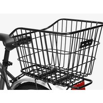 자전거 후면 바구니 산악 자전거 뒷좌석 랙, 메탈 리어 바스켓-블랙