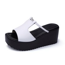 Z3JC 여성 미들힐 캐주얼 컴포트 웨지힐 통기성 슬리퍼 샌들
