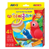 +[복스마켓]+_아모스 탱탱 아이클레이 18g 4색 학습교재용 7607 칼라믹스 놀이 찱흙 문구류 공작도구+[BOKS_MARKET]+