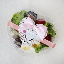 쭈bapha_P41 투명하트2개 두칸 10매 단체도시락용기 일회용 포장 플라스틱통 반찬 도시락♥LtMS, ♥myside!, ♥myside!