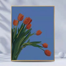튤립 DIY 핸드페인팅 유화 거실 장식 벽화펜+물감+액자, B