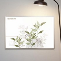 바보사랑 플라워아트 화이트 블루 그린 중형메탈액자.꾸밈, 프레임/타입:그레이/4타입