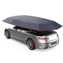 간이주차장 간이차고 자동차 완전반자동 차양 텐트 자동 스마트 절연 커버 야외 방수 접힌, 세미 네이비 블루, 4.5 x 2.3m