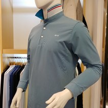 루이까스텔 22년 SS신상 남성 봄여름 삼각와펜 포인트 잔스트라이프 요꼬에리 카라 긴팔 티셔츠
