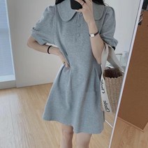 DFMEI 하이퀄리티 인형 칼라 슬림핏 순면 퍼프 원피스