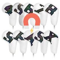 자석 아이언커버 화이트 홀로그램 골프 가죽 10개세트 217605EA * HONI, 본상품선택