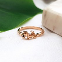 빅윈 여성 지르콘 큐빅 블랙아이 큐트 강아지 반지 R112