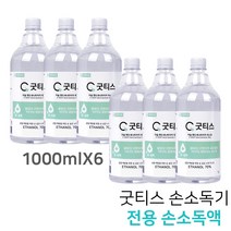 굿티스 2in1 체온측정 자동 손소독기 스탠드형 외 GT-K9 PLUS, 리필용손소독액 1000ml / 6개 SET