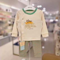 아가방 NC유성점 **오케이라운드내의 *귀여운 슬림핏 디자인 * 가을 겨울 긴팔 내복 유아 아기 여아 남아 돌아기 신생아 면 실내복 내의 선물 아가방내의