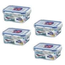 (Pack of 4) LOCK & Airtight Rectangular Food Storage Container 6oz / 0.76cup 4794256190, 4개