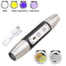 손전등 365nm 4 led 빛 uv 노란색 흰색 4 조명 led 식별 uv 토치 for jade jewelry gem amber test, 협력사, 한개옵션0