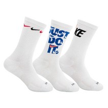 나이키코리아 에브리데이 플러스 쿠션 크루 양말 3팩 (DH3822-902), DH3822-902_22(S), 멀티컬러