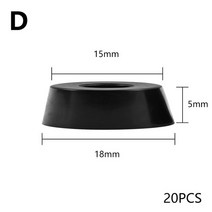 야외가구커버 20Pcs 검은 고무 피트 의자 바닥 보호대 미끄럼 방지 가구 테이블 다리 커버 캐비닛 하단 패, 04 D