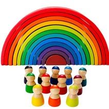 발도르프 원목교구 레인보우블록 빅레인보우, 라지 레인보우 12매(솔목)레인보우 12인