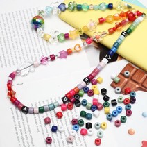 원통 아크릴 비즈 핸드폰스트랩 팔찌 키링 만들기 부자재 비즈공예재료, J.라이트 그린