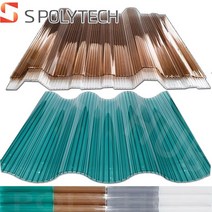 에스폴리텍 렉산 복층 골판 V250/C63 폴리카보네이트 지붕 판넬 캐노피 파고라 처마 어닝, V250일반형, 1800mmx그린