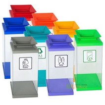 [태태몰] 포트형투명휴지통50P.C몸통+ABS뚜껑 WL-2818(투명) 휴지통 휴지 쓰레기통 +&9064, 1, 쿠팡 빨강 캔병류