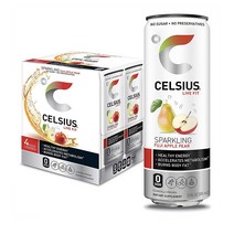 CELSIUS 셀시우스 스파클링 후지 애플 피어 에너지 드링크 4캔