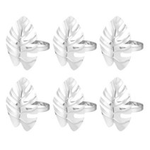 침봉 냅킨 파티 반지 걸쇠 여름 결혼식 정글 열대 하와이 거북이 수제 잎 훌라 추수 감사절 꽃 생일, 02 Sliver