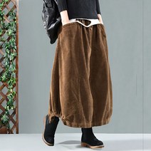 여성 겨울 빈티지 캐주얼 아메카지 스웨이드 스트링 롱치마 WWC1743-2