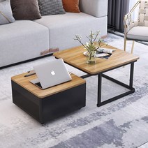 원목 티테이블 콤비 소형 원목 수납장 세트 거실 노트북 테이블, 8번