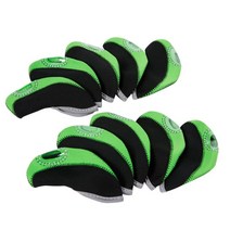 10 pcs 방수 골프 언 헤드 커버 세트 골프 클럽 헤드 커버 프로텍터 남성 여성 가드는 모든 브랜드에 맞는 볼, 네오프렌, 녹색