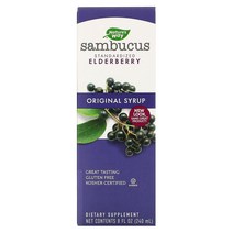 Natures Way 삼부커스 표준화 엘더베리 오리지널 시럽 240ml(8fl oz), 1개, 기본