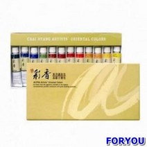 ForU284 알파색채 채향 동양화 물감세트 15ml 12색 동양화물감 물감 동양화용품, 1