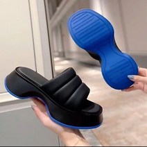엘다르 아오스 여성 발편한 쿠션 스트랩 슬리퍼 (2 Color 굽 5cm) 가벼운 키높이 슬리퍼