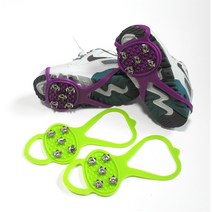 어린이용 아이젠 빙판길 미끄럼방지 밴드형 2종, 02.연두