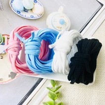 국산)납작 컬러 마스크끈(4마 360cm), 블루