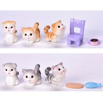 미스토토 테라리움 재료 통통한 아기 고양이 미니어처 동물 피규어, P1083_5.업드린 그레이 고양이 1P