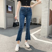 패스타임 여성 사선컷팅 부츠컷데님팬츠 슬림 스판 봄가을 여름 청바지
