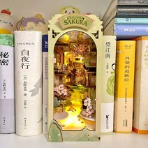 DIY 미니어쳐 책꽂이 골목 만들기 소품 3차원 조립식, B