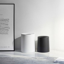 모노 심플 원형 휴지통, 12L, 화이트