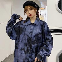 [RAΞ] UP 아방 셔츠 스트릿패션 오버핏 남자 오버 도트 쇼핑몰 여자 빅사이즈블라우스 블라우스 ▷_8θ270eA
