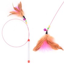 깃털 낚시대 스틱 고양이 장난감 고양이장난감 고양이, 7개