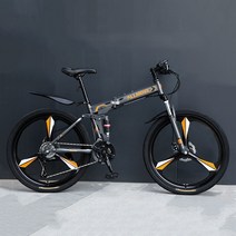 의풍인스 BUBA MTB자전거 경량 21속 24인치 26인치 접이식자전거 ZXC02, 블랙 오렌지_21단_24인치