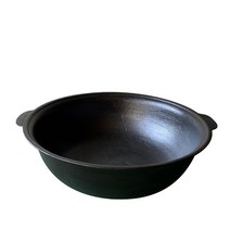 국내산 청주금속주물 길들인 무쇠솥뚜껑 무쇠삼겹살 불판 고기판 양면 프라이팬 전골 미니 무쇠팬, 11 무쇠 다용도튀김볶음솥 65cm, 1개