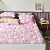 [다올]알러지케어 먼지 진드기 차단 패드보다 5cm 사계절 매트리스 침대 토퍼 슈퍼싱글/퀸, 블루밍핑크