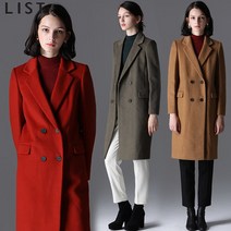 [리스트.] [리스트] 스모키 쿼츠 울블랜드 더블 롱코트