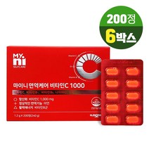 일동제약 마이니 면역 비타민C 1000mg 아연 활력에너지 비타민B군 식약처인증 건강기능식품 대용량, 6개, 200정