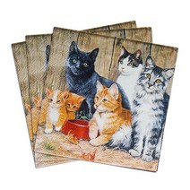 고양이 일회용 냅킨 동물 모듬 빈티지 데쿠 파주 재료 공예 가구 테이블 티슈 페이퍼 크리스마스 장식 20 개