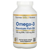 California Gold Nutrition 오메가-3 프리미엄 피시 오일 240 젤라틴 소프트젤 2병