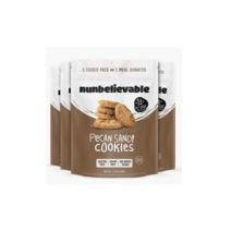 Nunbelievable 저탄고지 키토간식 키토식단 저당 쿠키, 초코칩, 4팩, 64g