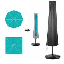 카페 식당 대형 파라솔 방수 보관 덮개 커버 타프, 1개, 600D(블랙)