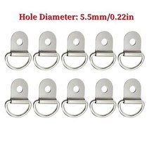 D 모양 타이 다운 앵커 링 20 개10 개 자동차 트럭 트레일러 RV 보트용 철 스테인레스 스틸화물, 10PCS Silver 5.5mm