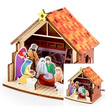 수동 오르골 성탄 구유 목재모형키트 목재모형 조립