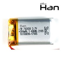 더한 리튬 폴리머 배터리 충전지 702030 380mAh, 1개