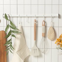 철제 주방행거레일 조리도구 냄비뚜껑거치대 국자걸이, 대형(CRP0025), 블랙